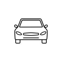 Symbol für die Frontlinie des Autos. Gliederungssymbol. Autoschild im linearen Stil vektor