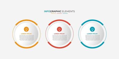 Moderne 3-Stufen-, Options- oder Ebenenlinien-Infografik mit Etikett. Timeline-Infografik. Geschäftspräsentation, Informationsbroschüre, Banner, Workflow-Layout-Vorlage. eps10-Vektorillustration vektor