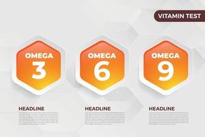 Omega3, Omega6, Omega9 Vitamin Symbol Vektor Illustration Ölfisch Omega