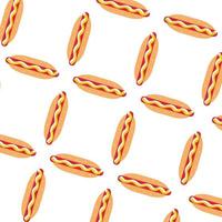 Hot-Dog-Muster auf grauem Hintergrund. Vektor-Fast-Food vektor