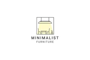 minimalistische Möbel-Logo-Design-Vorlage vektor