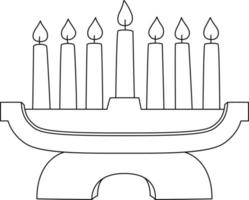 kwanzaa kinara isolierte farbseite für kinder vektor