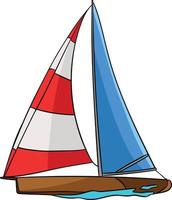 segling tecknad serie färgad ClipArt illustration vektor