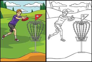 Disc-Golf Malvorlagen farbige Abbildung vektor