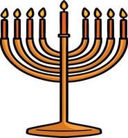 hanukkah menora tecknad serie färgad ClipArt vektor