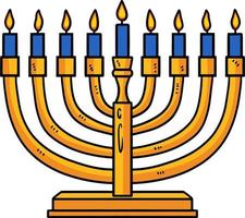 hanukkah menora tecknad serie färgad ClipArt vektor