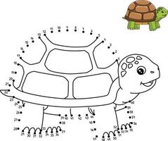 Punkt-zu-Punkt-Schildkröte isoliert Malvorlagen für Kinder vektor