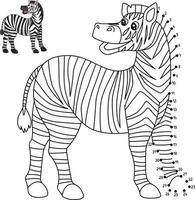 punkt till punkt zebra isolerat färg sida för barn vektor