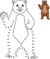 Punkt-zu-Punkt-Bär isoliert Malvorlagen für Kinder vektor