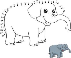 punkt till punkt elefant isolerat färg sida vektor