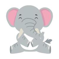 söt tecknad serie djur- elefant ikon vektor