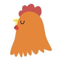 Hühnerkopf-Cartoon-Vektor-Symbol vektor