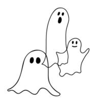 Illustration von Geistern auf weißem Hintergrund vektor
