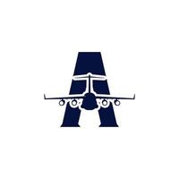 Flugzeug-Logo, Buchstabe a Flugzeug-Vektor-Logo-Grafik moderner abstrakter Aktienvektor vektor