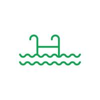 eps10 grüner Vektorpool mit Leiterliniensymbol isoliert auf weißem Hintergrund. Treppe zum Umrisssymbol in einem einfachen, flachen, trendigen, modernen Stil für Ihr Website-Design, Logo und mobile App vektor