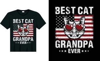 bäst katt morfar någonsin katt älskare årgång rolig t skjorta design vektor