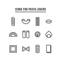 pasta skisse ikoner vektor