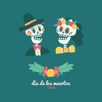 dia de los muertos teckning vektor