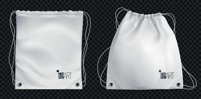 realistisk dragsko väska transparent uppsättning vektor