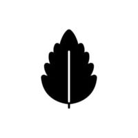 einfaches schwarzes Glyphenblatt-Symbol. vektor