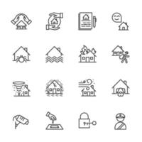 Hausversicherung Icon Set vektor