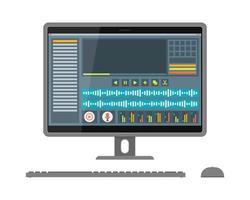 Schnittstelle des Ton- und Video-Editors auf dem Bildschirm vektor