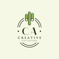 ca Anfangsbuchstabe grüner Kaktus-Logo-Vektor vektor