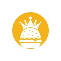 Burger King-Vektor-Logo-Design. Burger mit Kronensymbol-Logo-Konzept. vektor