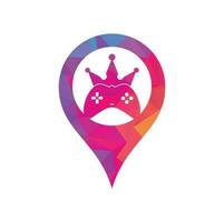 game king gps form konzept logo symbol design. Spiel Krone Joystick-Symbol Logo-Vorlage vektor