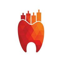 Zahnarzt Finanzen Symbol Logo Konzept. Entwurfsvorlage für das zahnärztliche Statistik-Vektorlogo. vektor