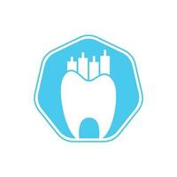 Zahnarzt Finanzen Symbol Logo Konzept. Entwurfsvorlage für das zahnärztliche Statistik-Vektorlogo. vektor