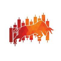 bullisches Trader-Logo. Forex-Stier-Logo-Design-Vorlagenvektor. finanzielles Stier-Logo-Design. Bullen-Chart handeln. vektor