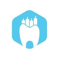 Zahnarzt Finanzen Symbol Logo Konzept. Entwurfsvorlage für das zahnärztliche Statistik-Vektorlogo. vektor