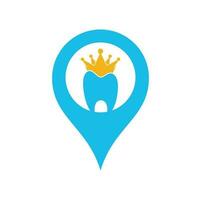 king dental und gps logo entwirft konzeptvektor. Logo-Symbol für Zahngesundheit. vektor