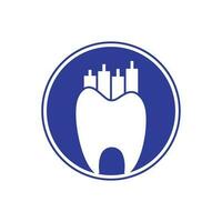 Zahnarzt Finanzen Symbol Logo Konzept. Entwurfsvorlage für das zahnärztliche Statistik-Vektorlogo. vektor