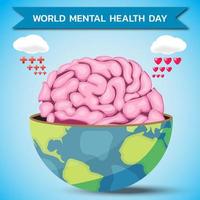 Weltentwurf für Tag der psychischen Gesundheit vektor