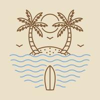 gutes meer zum chillen und surfen grafik illustration vektorkunst t-shirt design vektor