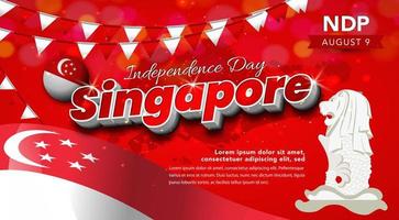 singapore oberoende dag. firande vektor illustration