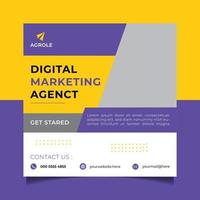 digitales Business-Marketing-Banner für den freien Vektor der Social-Media-Post-Vorlage