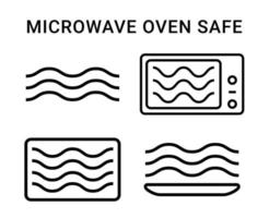 Mikrowelle sicher Symbol Vektor Behälter Kochen isoliert Ofen sicher Symbol Mikrowelle