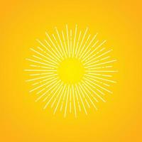 weiße sonnenstrahlen auf gelbem farbverlaufshintergrund. Sonnenstrahlen-Vektorsymbol. Folge10 vektor