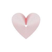 enkel röd rader hjärta i platt upprepa design. hjärta ikon. eps10 vektor