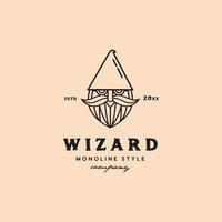 Wizard Head Line Art Logo vektor