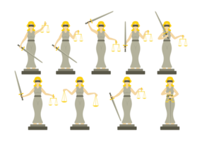 Lady Justice Illustration i plattdesignstil vektor