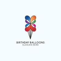 födelsedag ballonger logotyp ikon design vektor