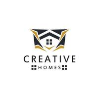 kreative Häuser Logo-Design-Icon-Vorlage vektor