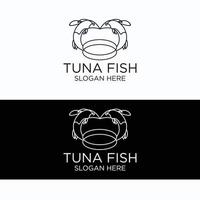 tonfisk fisk logotyp ikon vektor bild