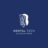 dental tech logotyp ikon vektor bild