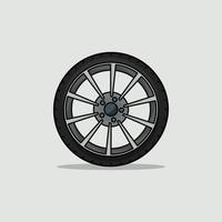 Reifen- und Radsymbol flaches Vektordesign Reifenshop-Logo-Design vektor