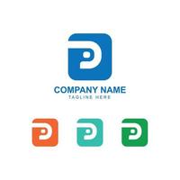 p brev logotyp design vektor illustration